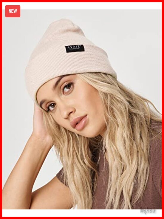 Satin Lined Winter Beanie Hat for Women Men Cotton Knitted Cuffed Skull Cap main image 6
